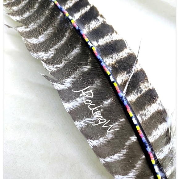 Hand Crafted Accessories Jrw Custom Beaded Turkey Feather Poshmark